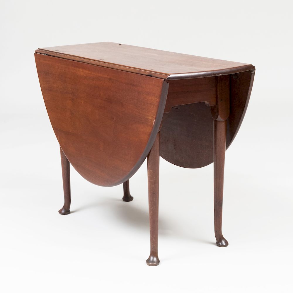 Appraisal: Queen Anne Mahogany and Maple Drop-Leaf Table x x in