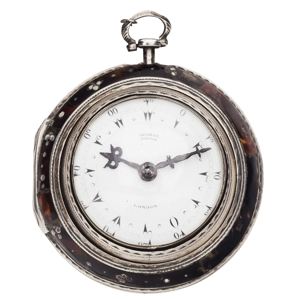 Appraisal: An th century silver and tortoiseshell triple cased pocket watch