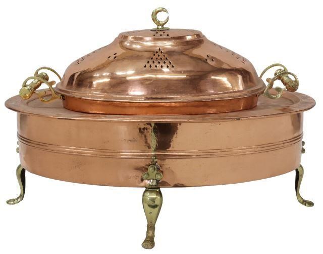 Appraisal: Large Middle Eastern copper and brass service dish comprising of