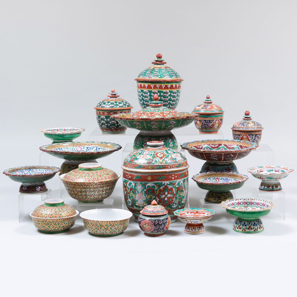 Appraisal: Group of Thai and Asian Pottery and Porcelain Wares Comprising