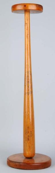 Appraisal: Charlie Keller Baseball Bat Ashtray Stand Description Circa s Marked