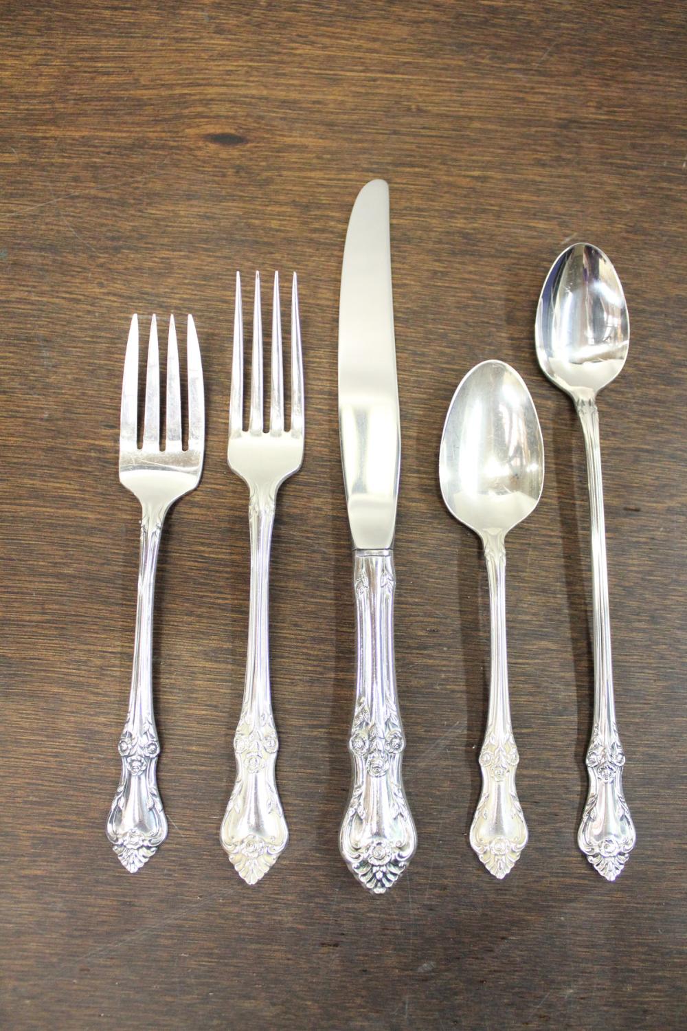 Appraisal: ONEIDA AFTERGLOW STERLING SILVER FLATWARE SET pieces comprised of dinner