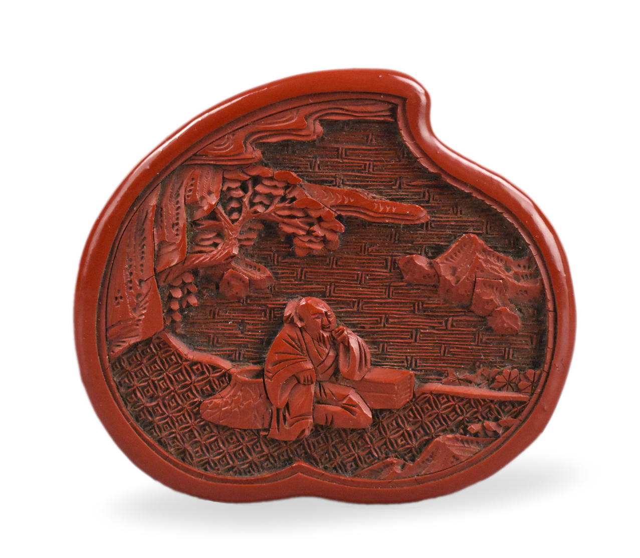 Appraisal: A Chinese carved red lacquered covered box dating from the