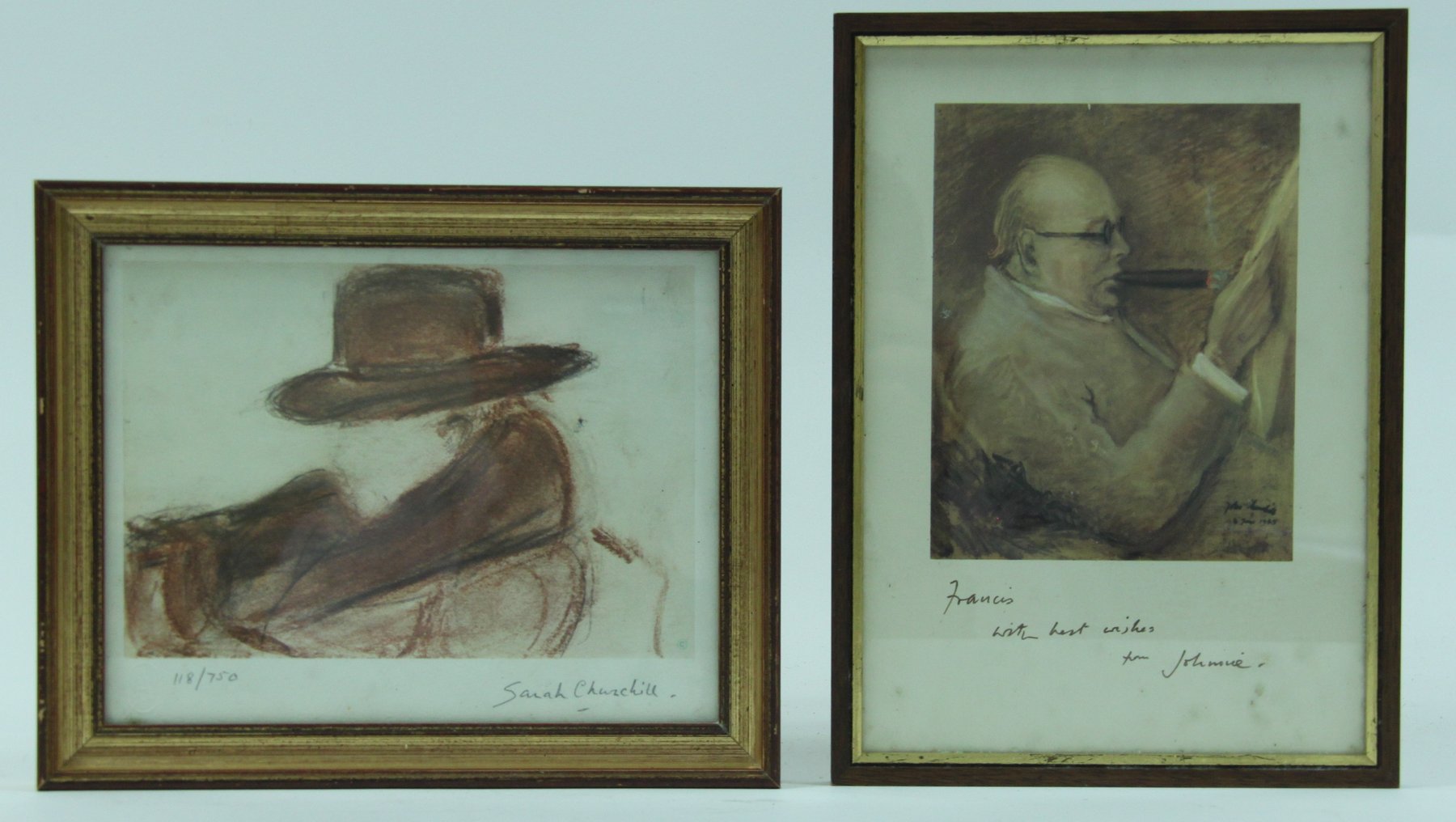 Appraisal: Sarah Churchill Portrait of Winston Churchill limited edition print numbered