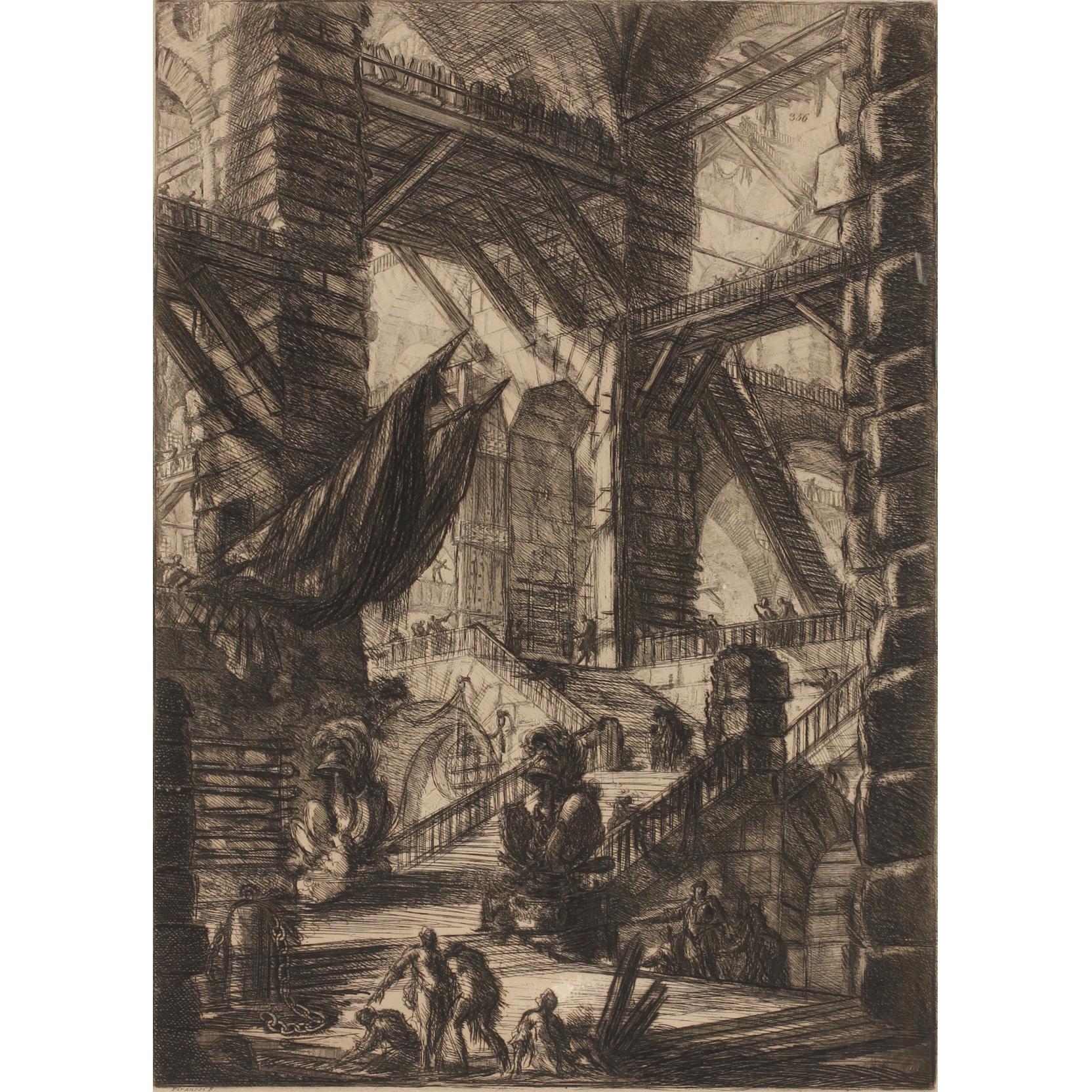 Appraisal: Giovanni Battista Piranesi It - The Staircase with Trophies etching