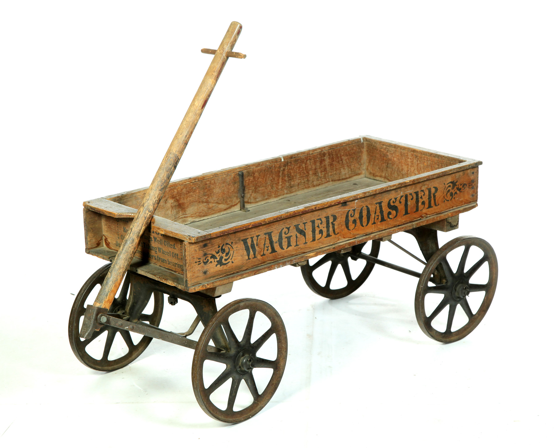 Appraisal: WAGNER COASTER WAGON American patented Pine bed and frame with