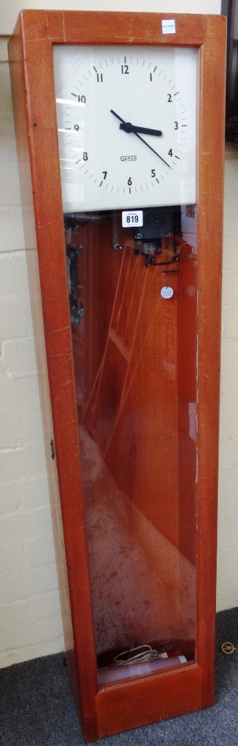 Appraisal: An oak cased Gents of Leicester pul-syn-etic controlled electric clock