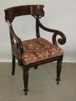 Appraisal: A PAIR OF WILLIAM IV MAHOGANY ELBOW CHAIRS the deep