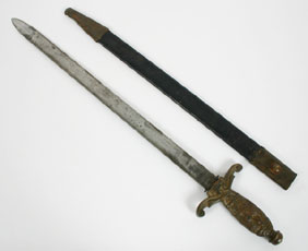 Appraisal: Civil War foot artillery sword The blade is with the