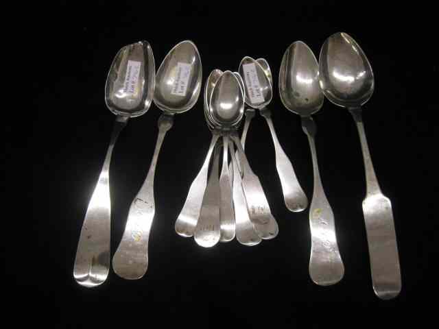 Appraisal: pcs American Coin Silver Spoons teaspoons to tablespoons '' to