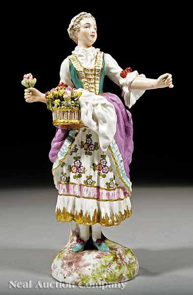 Appraisal: A Continental Porcelain Polychrome and Gilt-Decorated Figure of a Flower