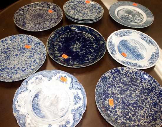 Appraisal: Eight assorted Bennington style spongeware plates and three blue and