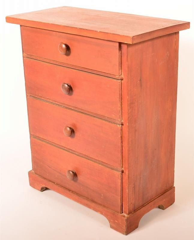 Appraisal: Federal Softwood Miniature Chest of Drawers American Country Federal Softwood