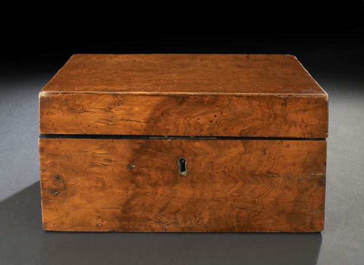 Appraisal: Georgian Elmwood Burl Compartmented Table Box second quarter th century