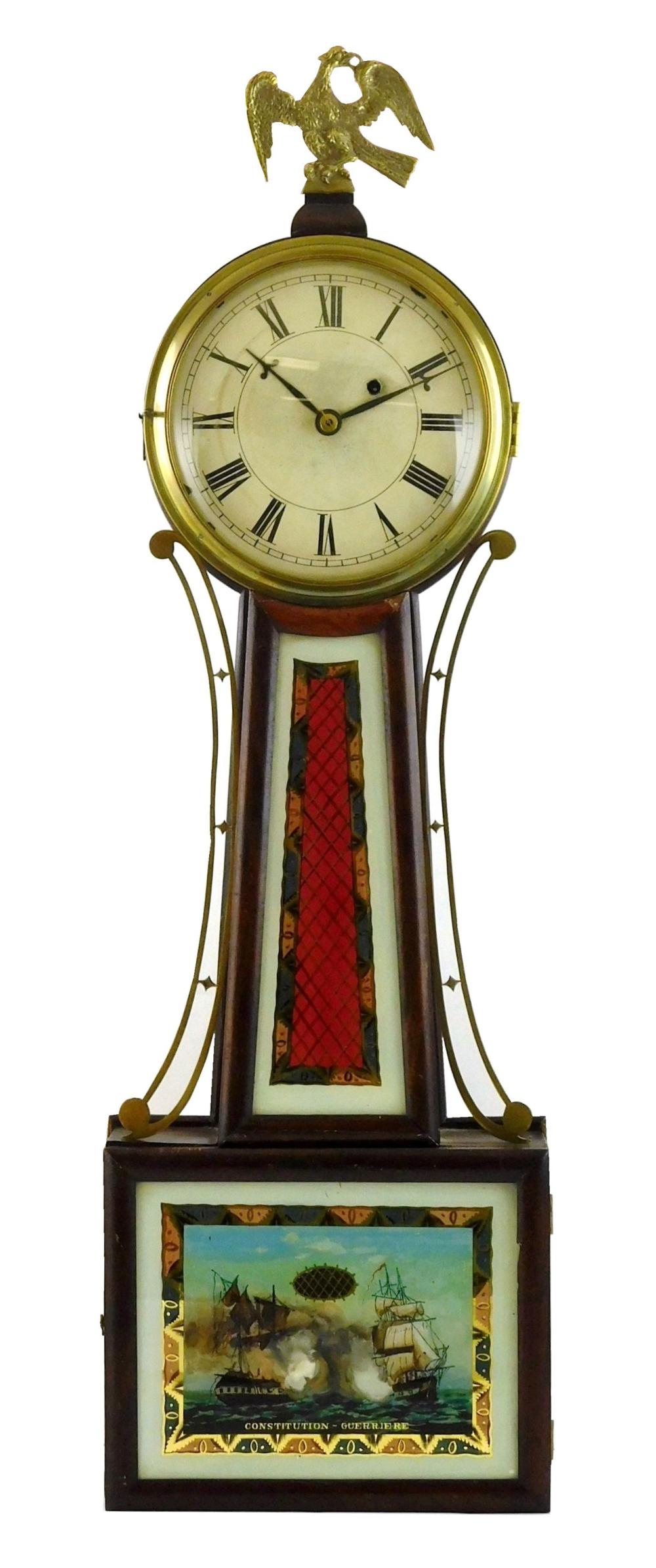 Appraisal: CLOCK Unsigned Timepiece or Banjo c Constitution vs Guerriere reverse