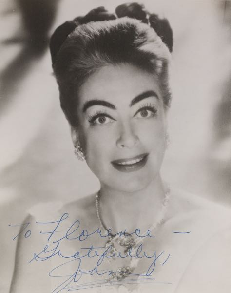 Appraisal: AUTOGRAPHED PHOTOGRAPHS OF JOAN CRAWFORD AMERICAN - x Three late