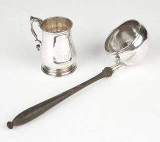 Appraisal: A George II sterling silver baluster mug punch ladle Each