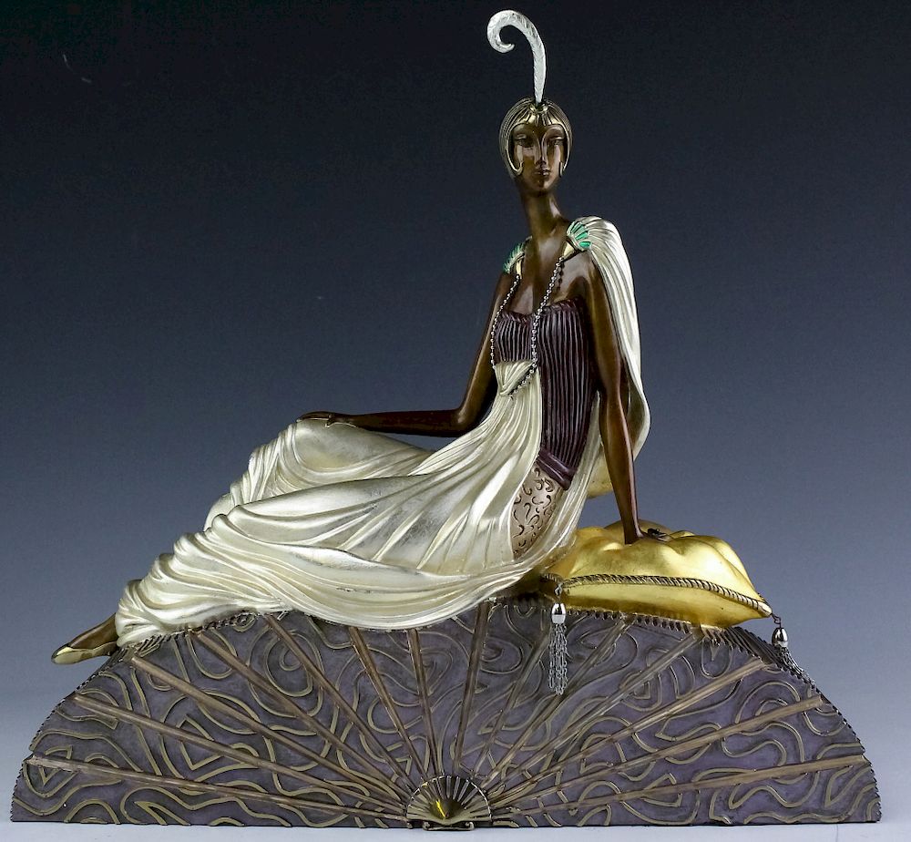 Appraisal: Erte - KING'S FAVORITE Deco Bronze Statue Signed and numbered