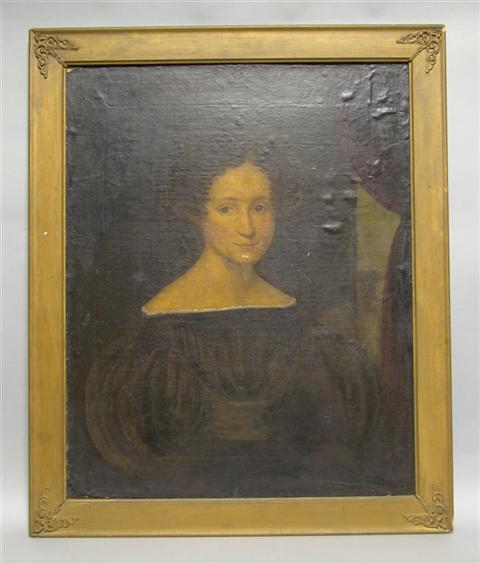 Appraisal: AMERICAN EARLY TH CENTURY PORTRAIT OF A WOMAN Oil on