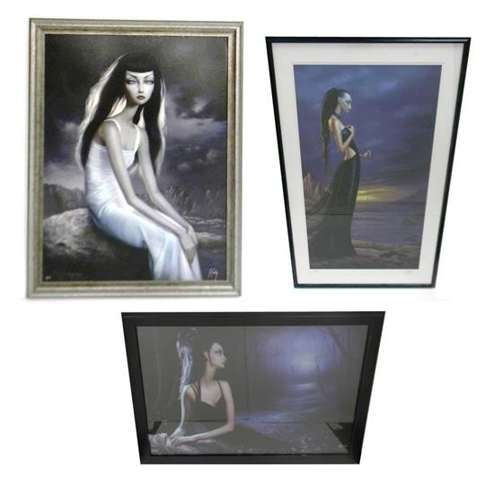 Appraisal: Three giclees by Lori Earley American th st C The