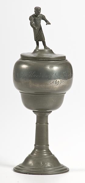 Appraisal: PRESENTATION PEWTER FOR GERMAN SHOEMAKER Late th century A presentation