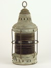 Appraisal: MARINE LANTERN - th C degree red lense ship's mast