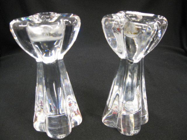 Appraisal: Pair of Baccarat Crystal Candlesticks tall signed excellent