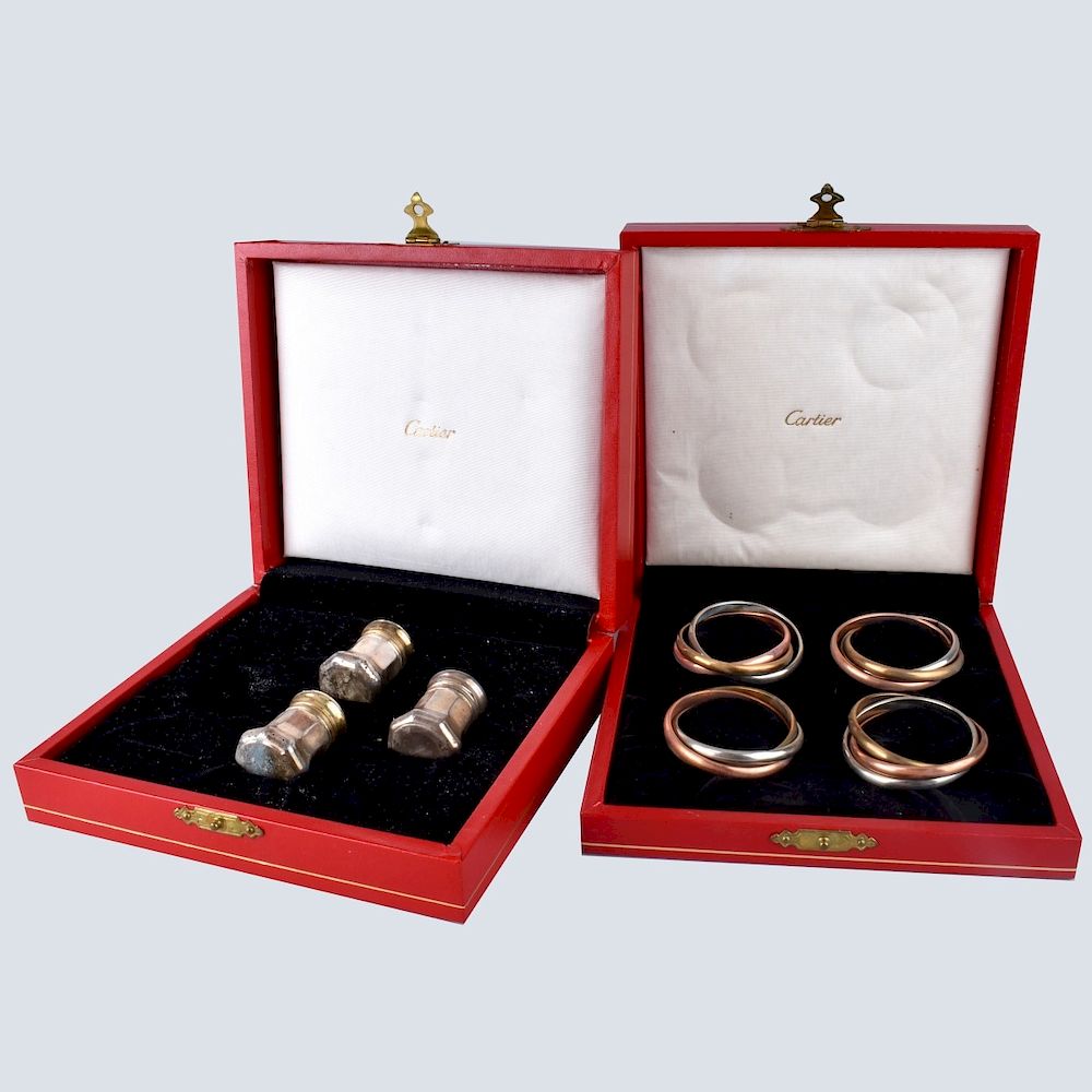 Appraisal: Cartier Table Top Boxed Set Four of Cartier Trinity Napkin