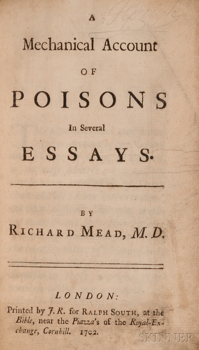 Appraisal: Mead Dr Richard - A Mechanical Account of Poisons in