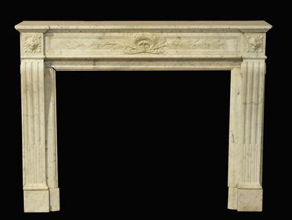 Appraisal: LOUIS XVI-STYLE ENGLISH MARBLE CHIMNEYPIECE x x in the opening