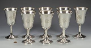 Appraisal: Wallace Sterling Silver Water Goblets Wallace sterling silver water goblets