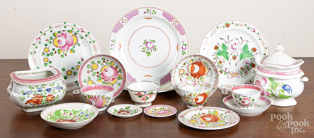 Appraisal: Group of Queen's Rose and related pearlware Group of Queen's