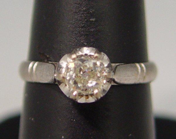 Appraisal: K OLD MINE CUT DIAMOND SOLITAIRE RING K white gold