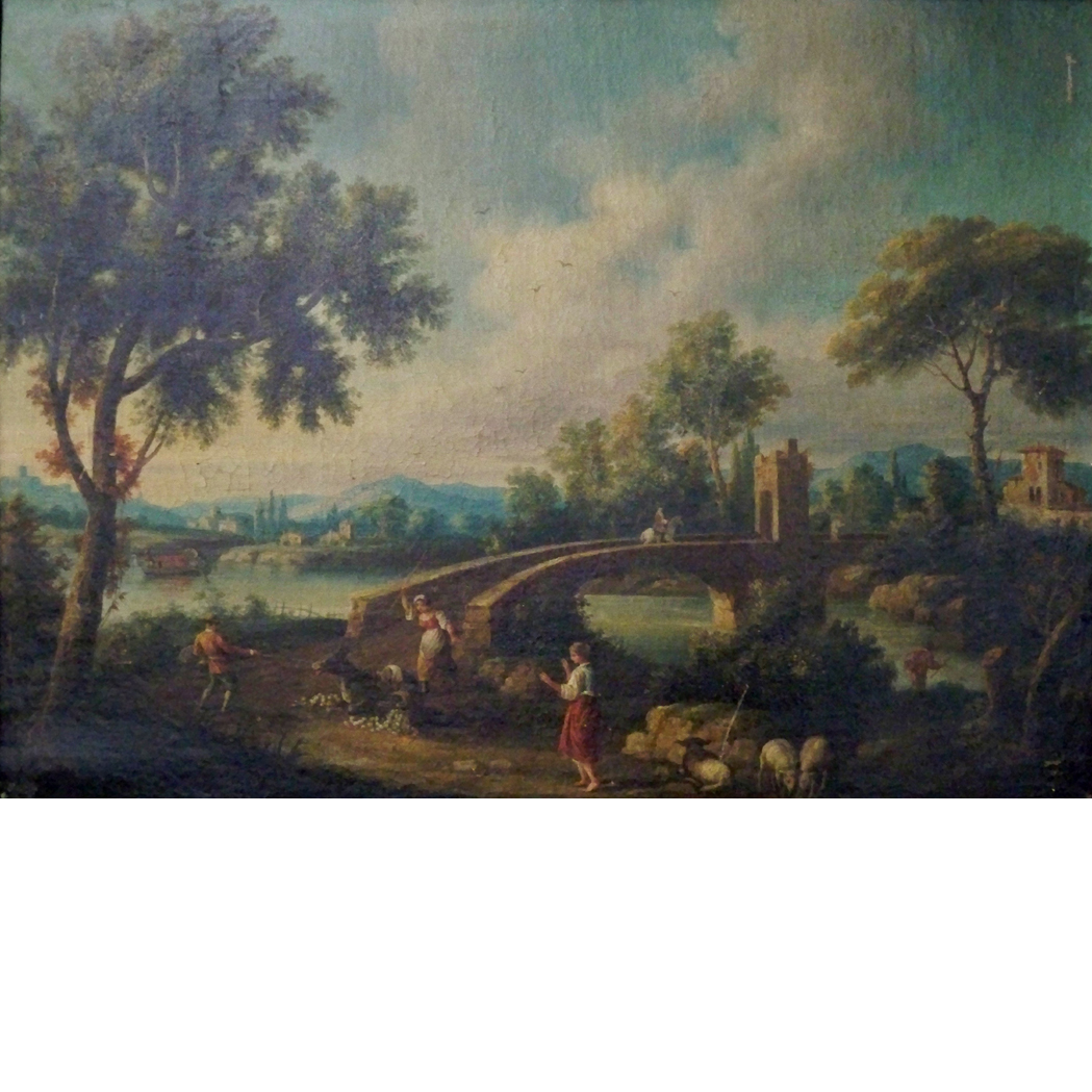 Appraisal: Italian School th Century A Roadside Accident Oil on canvas