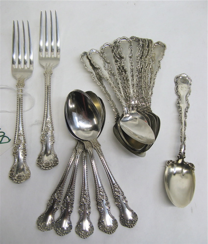 Appraisal: TWO GROUPS OF STERLING SILVER FLATWARE pieces total including teaspoons