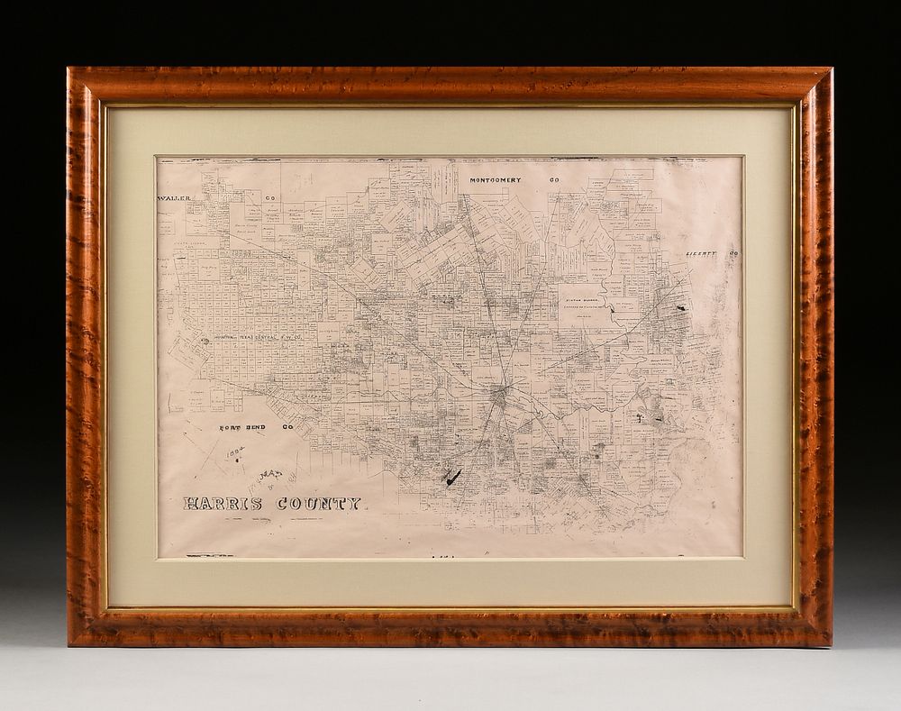 Appraisal: A FACSIMILE CADASTRAL MAP Map of Harris County LATE TH