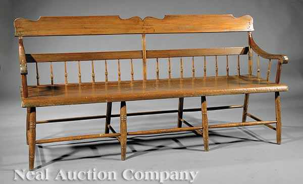 Appraisal: An American Mixed Woods Settee early th c Mid-Atlantic shaped