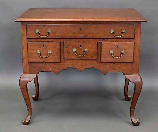 Appraisal: Walnut 's Colonial Revival Lowboy Chest Walnut 's Colonial Revival