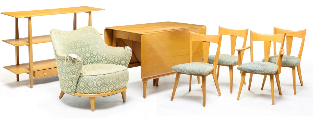 Appraisal: HEYWOOD WAKEFIELD MID CENTURY MODERN FURNITURE American ca s Six