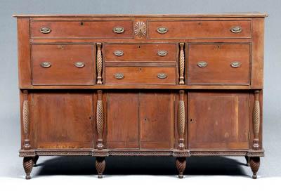 Appraisal: Tennessee cherry sideboard poplar and yellow pine secondary elaborate fa