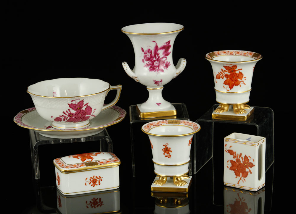 Appraisal: - Pieces of Herend Porcelain Seven pieces of Herend porcelain