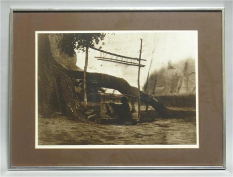 Appraisal: EDWARD SHERIFF CURTIS AMERICAN - THE BLANKET WEAVER NAVAJO Photograph