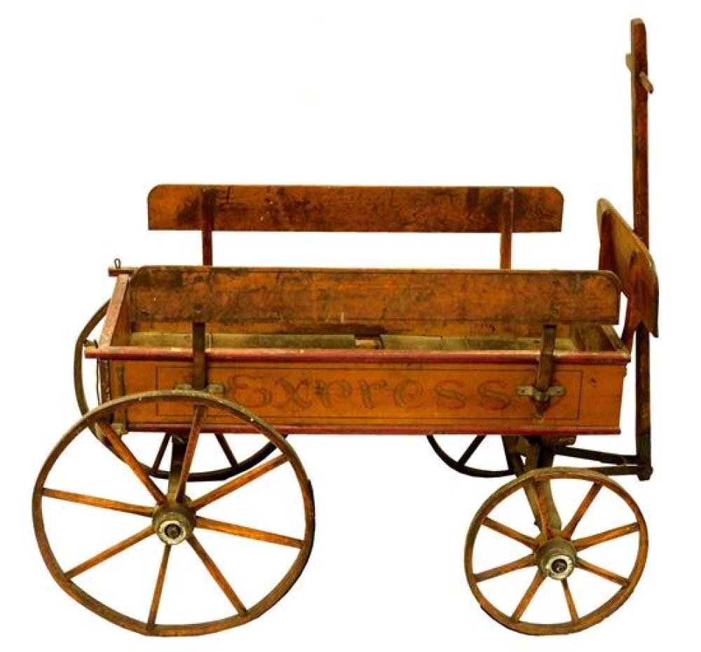 Appraisal: Early wagon with stenciled Express to sides original paint and