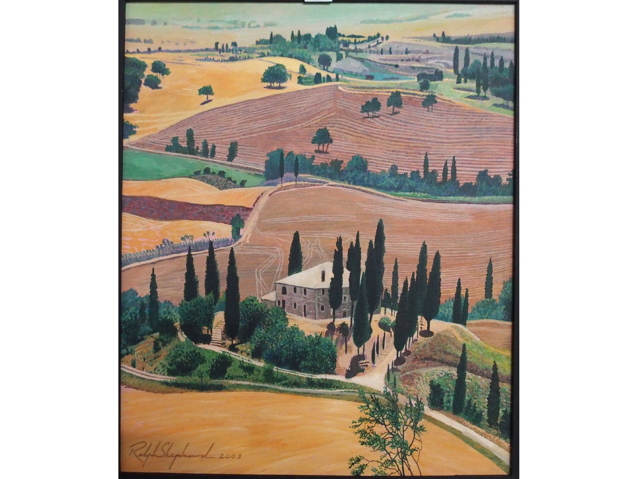 Appraisal: RALPH SHEPHARD Tuscany landscape signed acrylic on canvas