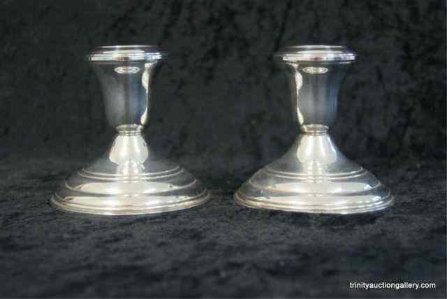 Appraisal: Sterling Silver Reed Barton Candleholder SetIncludes '' sterling silver pattern