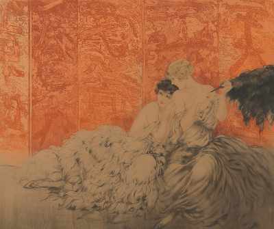 Appraisal: Louis Icart French - Mockery Aquatint and drypoint printed in