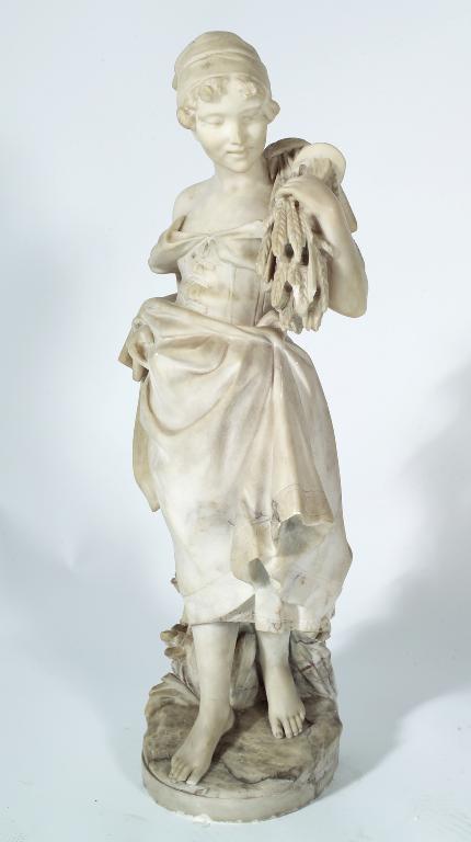 Appraisal: ITALIAN MARBLE FIGURE OF A YOUNG GIRL ALLEGORICAL OF SUMMER