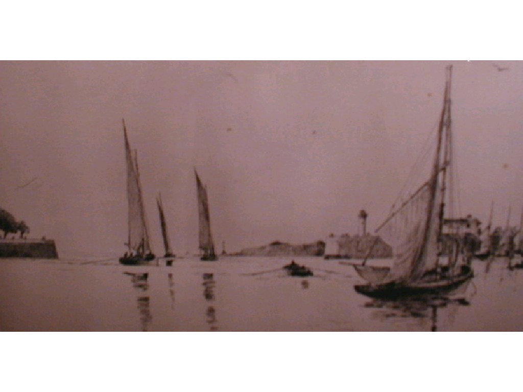 Appraisal: Arthur J F Bond Seine fishing boats etching signed in