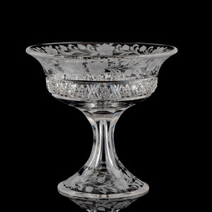 Appraisal: A Tuthill Intaglio and Brilliant-Cut Glass Compote Height x diameter