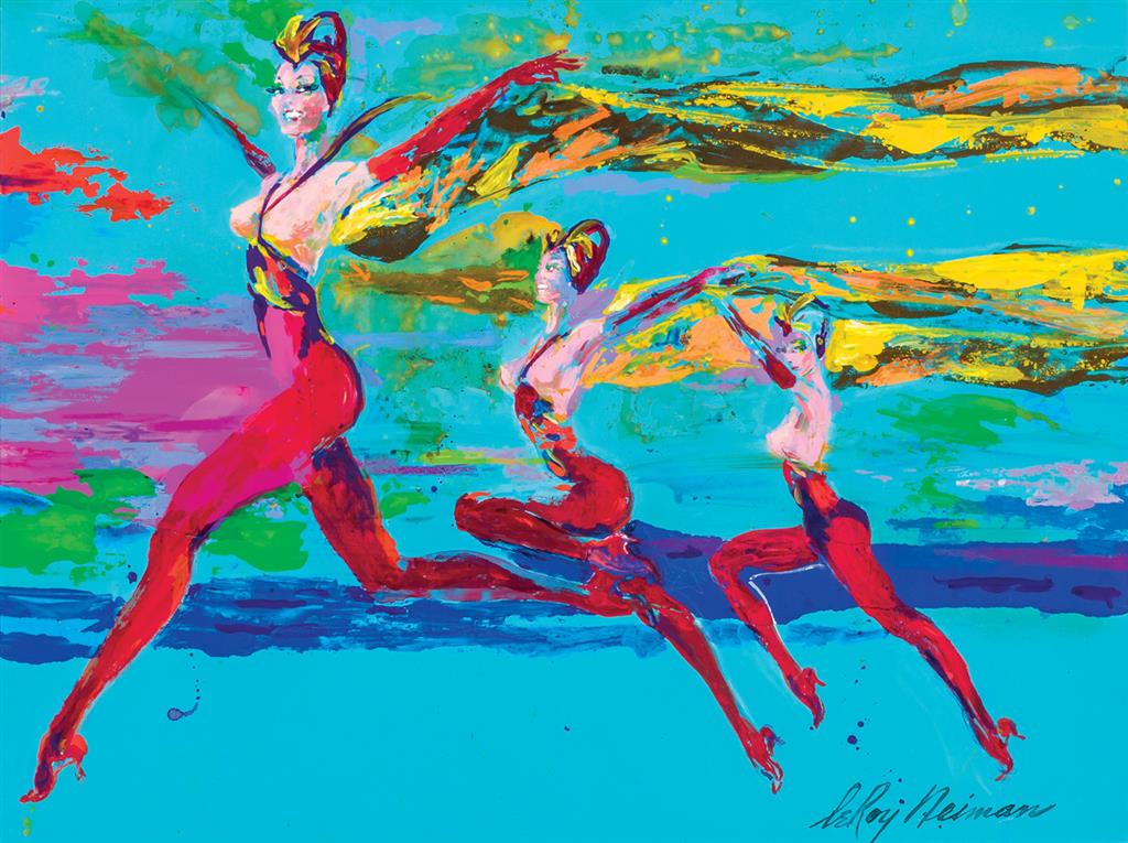 Appraisal: LEROY NEIMAN American - Chorus Girls acrylic and paper collage